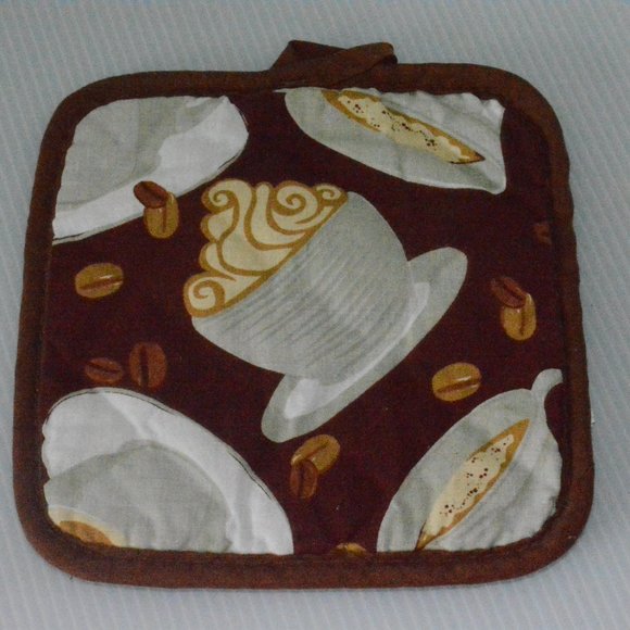 Set of 2 Coffee Bean Cups Brown Kitchen Pot Holder - Picture 4 of 6